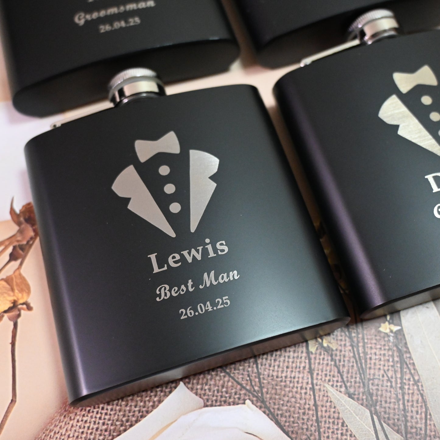 Custom Mens Flask Set, Groomsmen Gifts Usher Proposal, Best Man Gifts, Wedding Favor