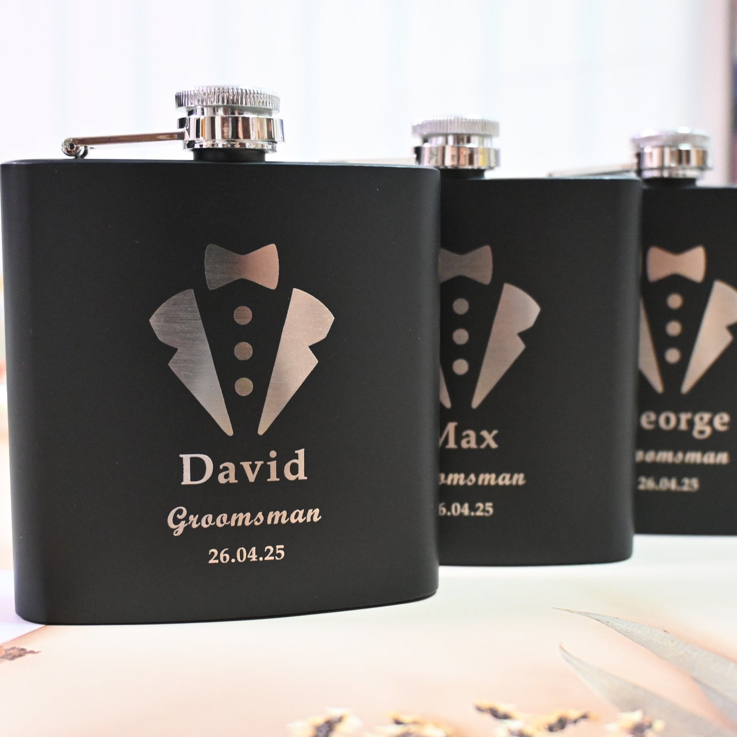 Custom Mens Flask Set, Groomsmen Gifts Usher Proposal, Best Man Gifts, Wedding Favor