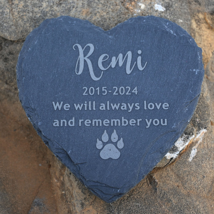 Customized Cat Memorial Garden Stone, Cat Headstone, Remembrance Gift, Cat Paw Print Remembrance Gift