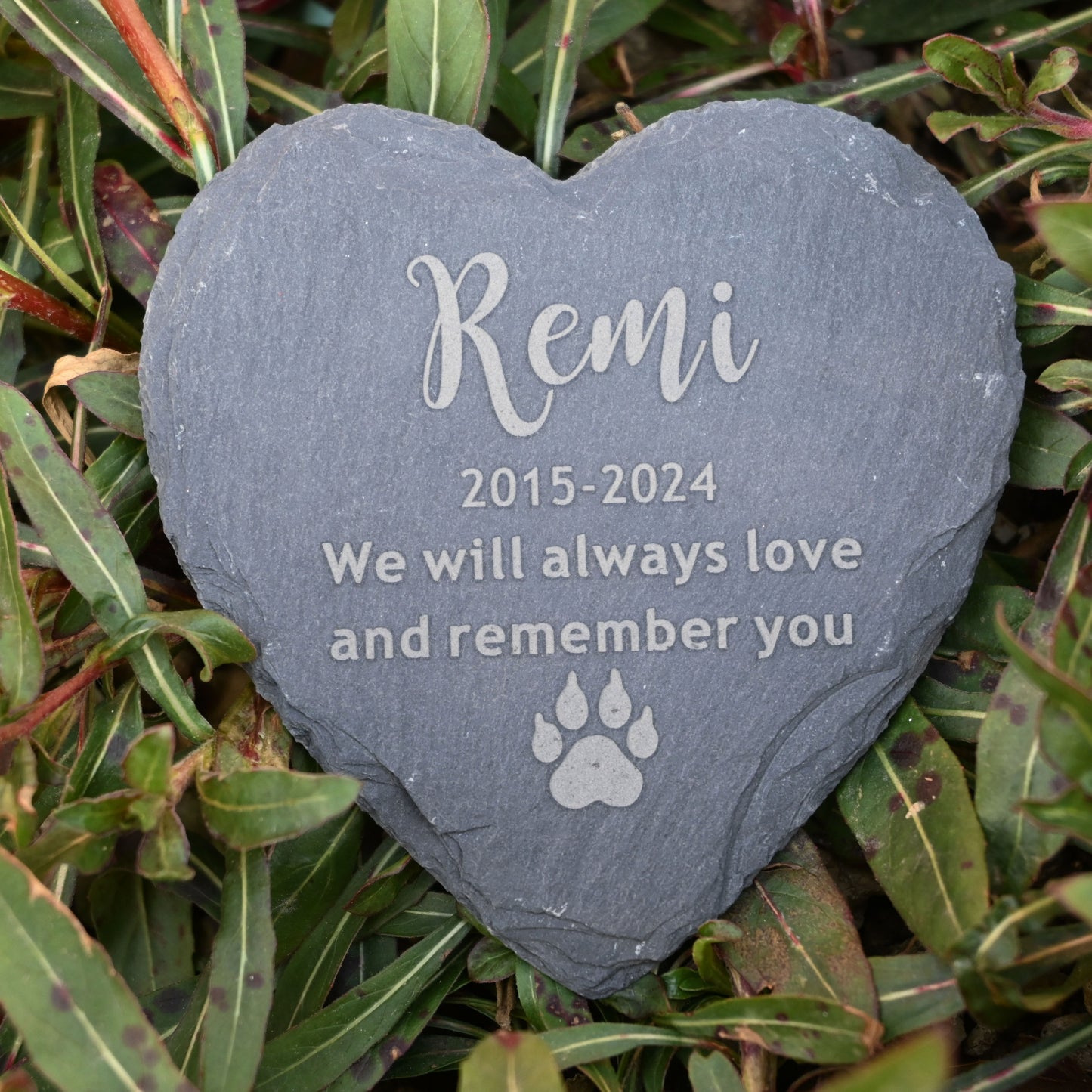 Customized Cat Memorial Garden Stone, Cat Headstone, Remembrance Gift, Cat Paw Print Remembrance Gift