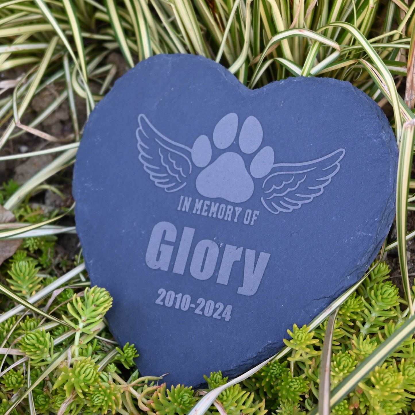 Personalized Dog Memorial Stone, Pawprint with Wing Dog Memorial Gifts for Loss of Dog, Pet Loss Gift