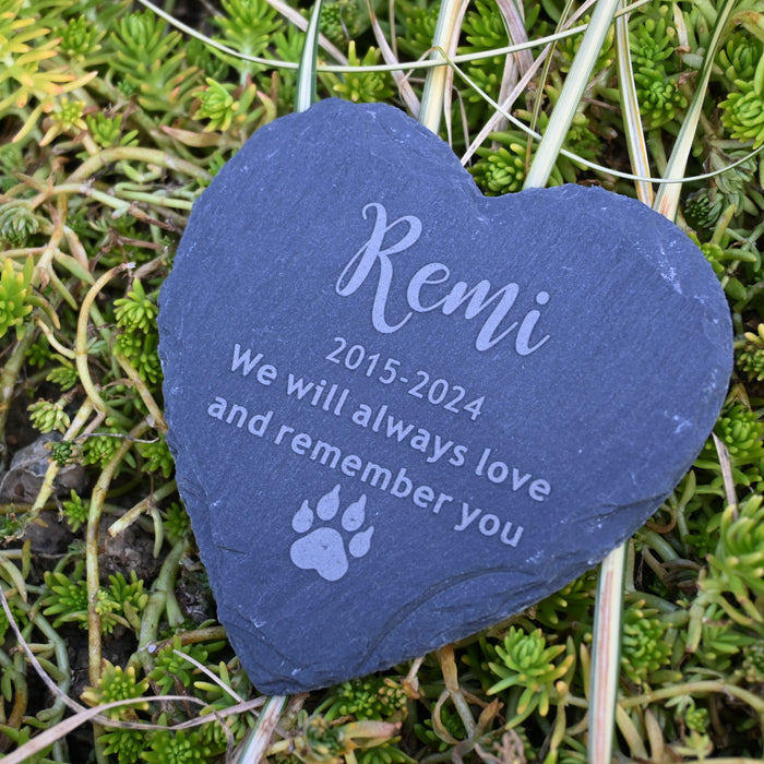 Customized Cat Memorial Garden Stone, Cat Headstone, Remembrance Gift, Cat Paw Print Remembrance Gift