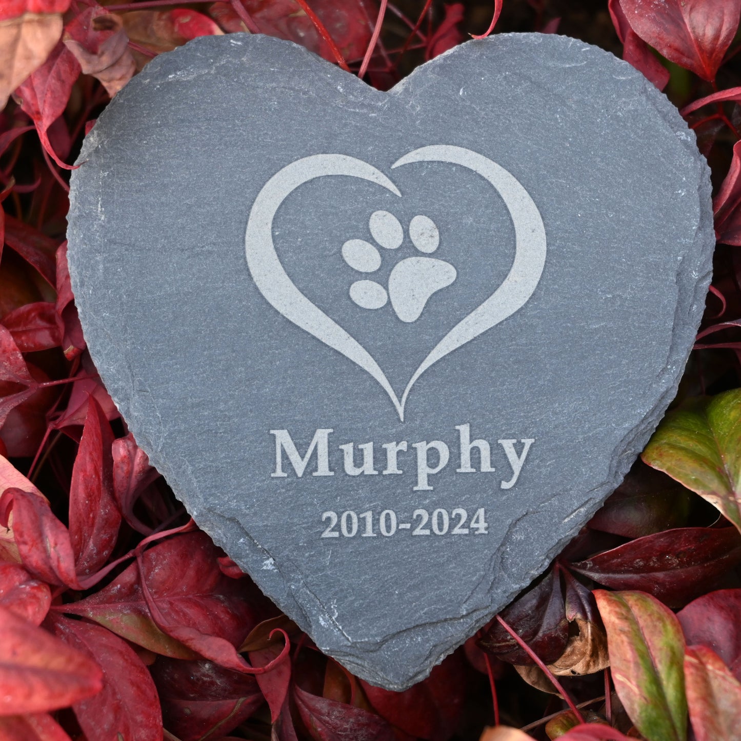 Custom Engraved Pet Memorial Garden Stone, Pet Loss Gift, Dog Memorial, Heart Shape Dog Headstone