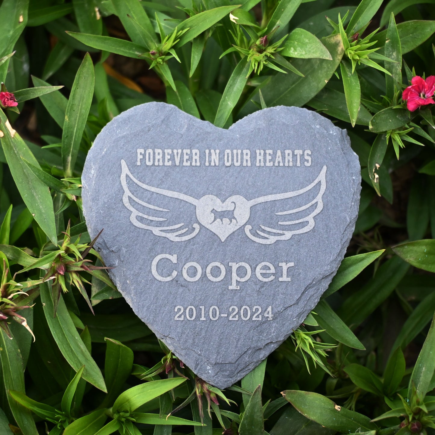 Personalized Loss of Cat Gift, Cat Memorial Stone 4" 6", Cat with Wings Pet Memorial Garden Stone,Custom Heart Shape Headstone