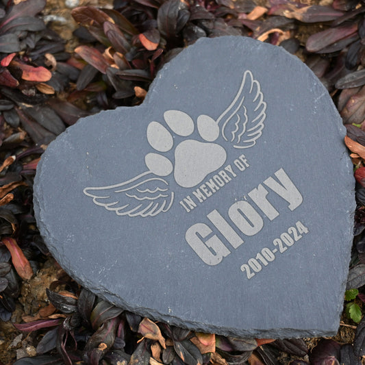 Personalized Dog Memorial Stone, Pawprint with Wing Dog Memorial Gifts for Loss of Dog, Pet Loss Gift