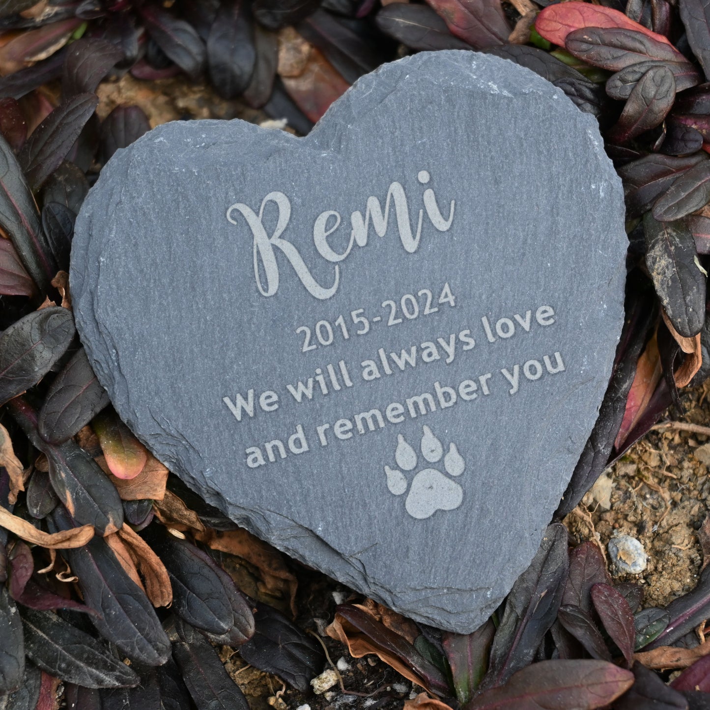 Customized Cat Memorial Garden Stone, Cat Headstone, Remembrance Gift, Cat Paw Print Remembrance Gift