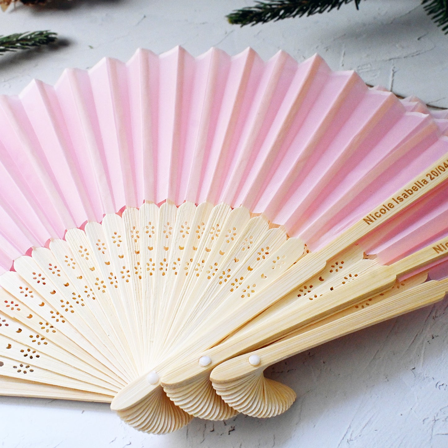 Personalized Pink Silk Fans, Folding Hand Fan, Wedding Bridal Party Favors, Baby Shower Gift