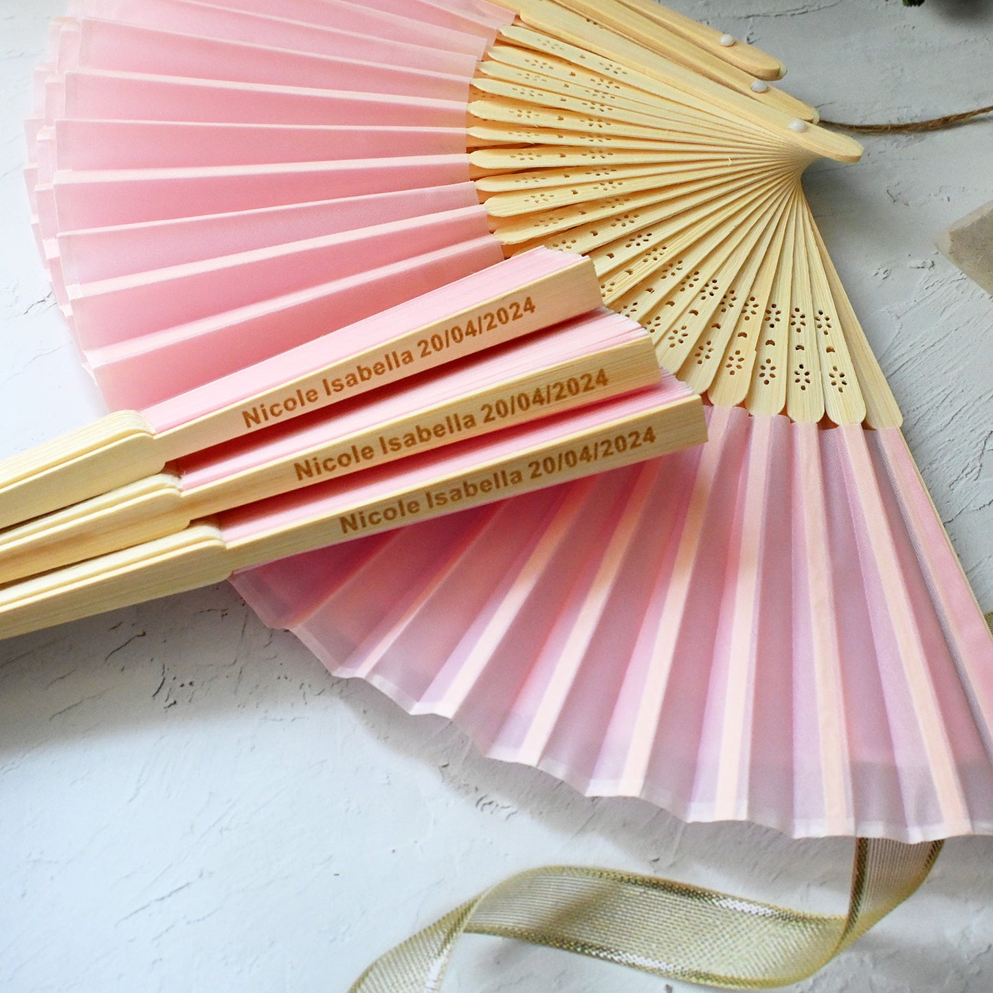 Personalized Pink Silk Fans, Folding Hand Fan, Wedding Bridal Party Favors, Baby Shower Gift