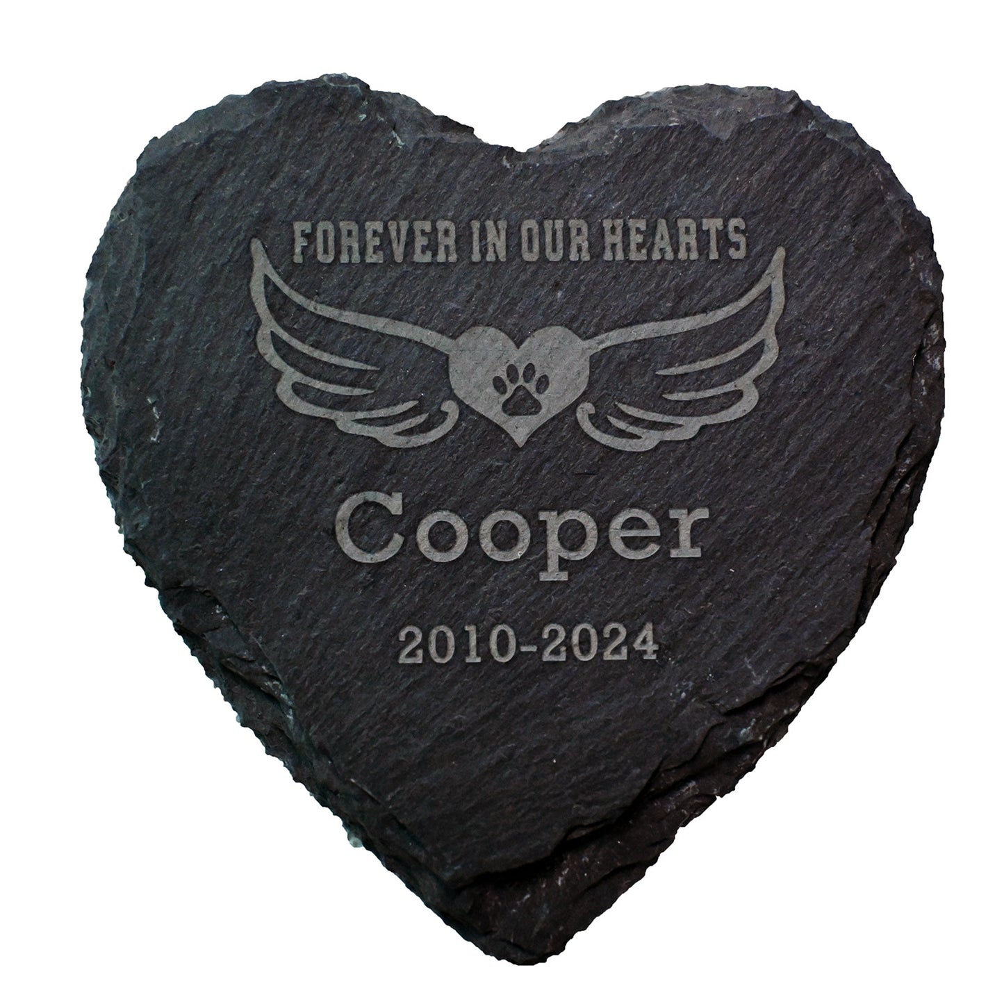 Personalized Dog Memorial Stone, Paw Print with Wings Forever in Our Hearts Dog Cat Garden Stone, Dog Sympathy Gifts