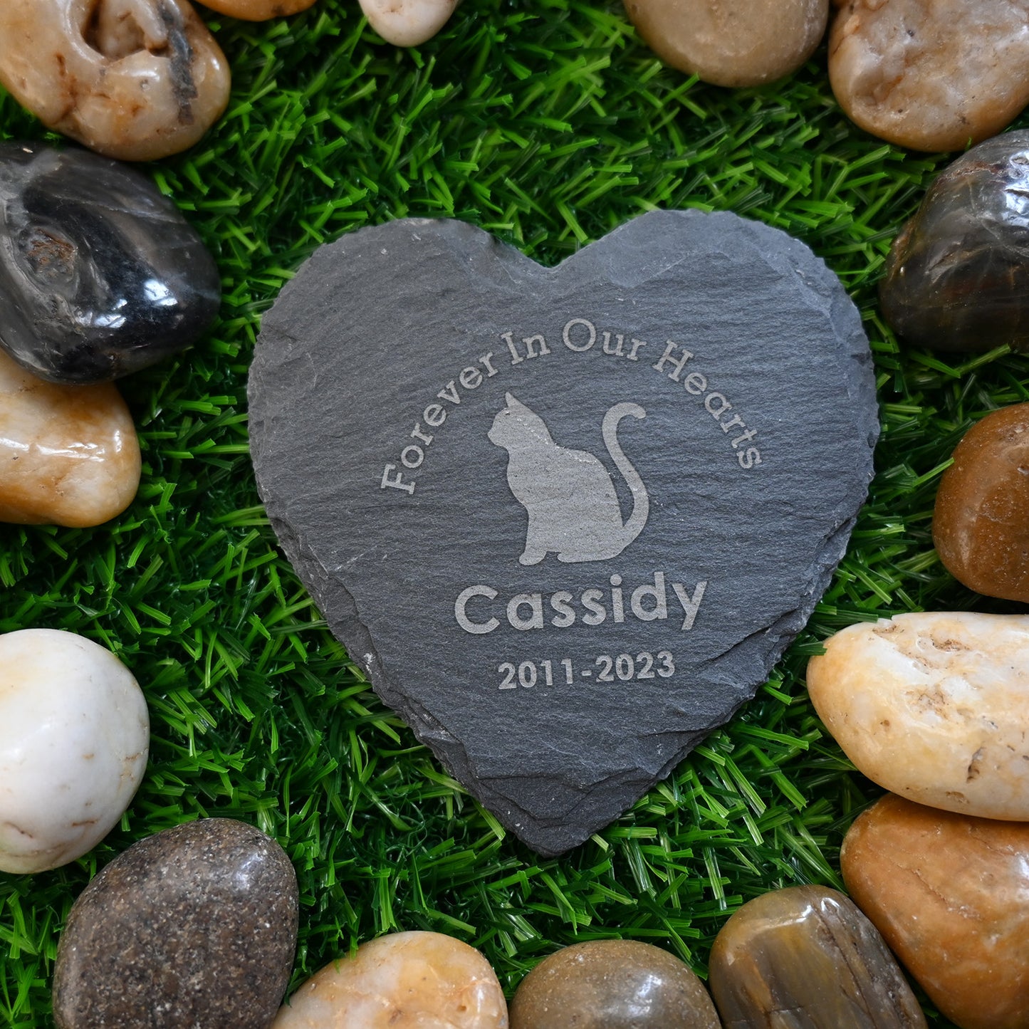 Personalized Pet Memorial Stones for Cats, Forever in Our Hearts Cat Passed Away Gifts, Custom Headstone Sympathy Gift