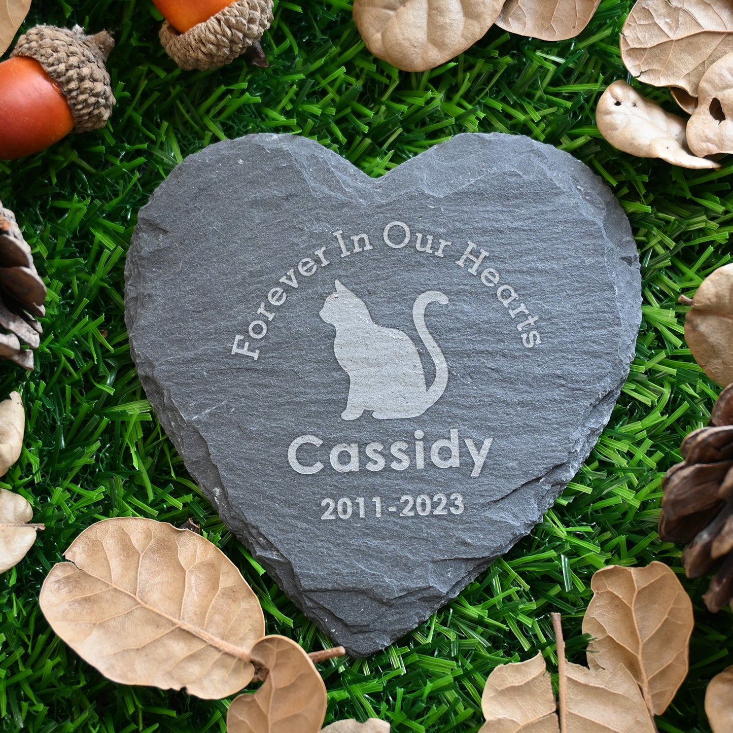 Personalized Pet Memorial Stones for Cats, Forever in Our Hearts Cat Passed Away Gifts, Custom Headstone Sympathy Gift