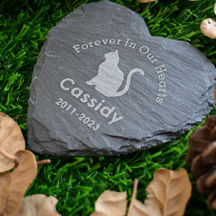 Personalized Pet Memorial Stones for Cats, Forever in Our Hearts Cat Passed Away Gifts, Custom Headstone Sympathy Gift