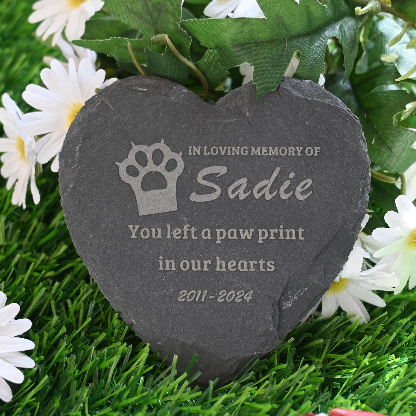 Custom Cat Memorial Garden Stone, Personalized Cat Headstone with Paw Print, Remembrance Gift, in Loving Memory of Pet Memorial Gift