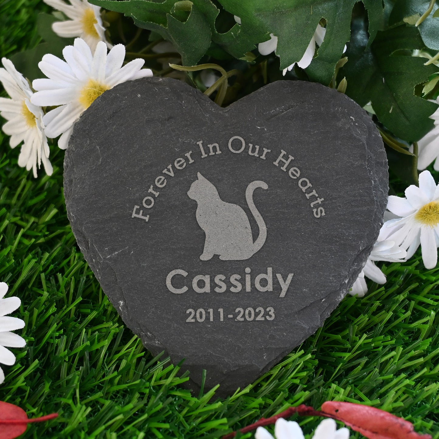 Personalized Pet Memorial Stones for Cats, Forever in Our Hearts Cat Passed Away Gifts, Custom Headstone Sympathy Gift