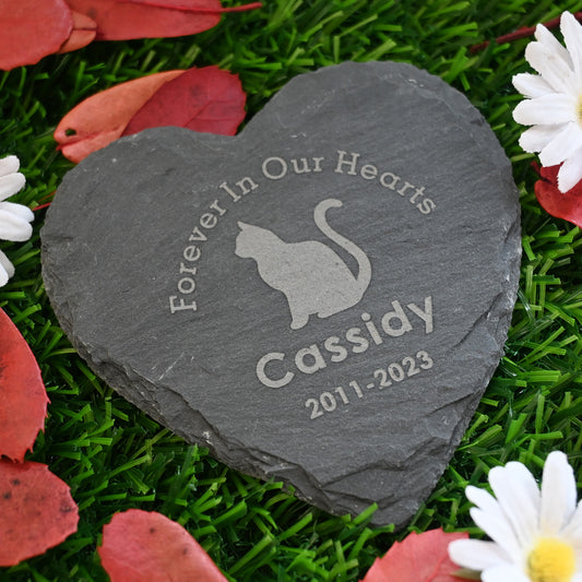 Personalized Pet Memorial Stones for Cats, Forever in Our Hearts Cat Passed Away Gifts, Custom Headstone Sympathy Gift