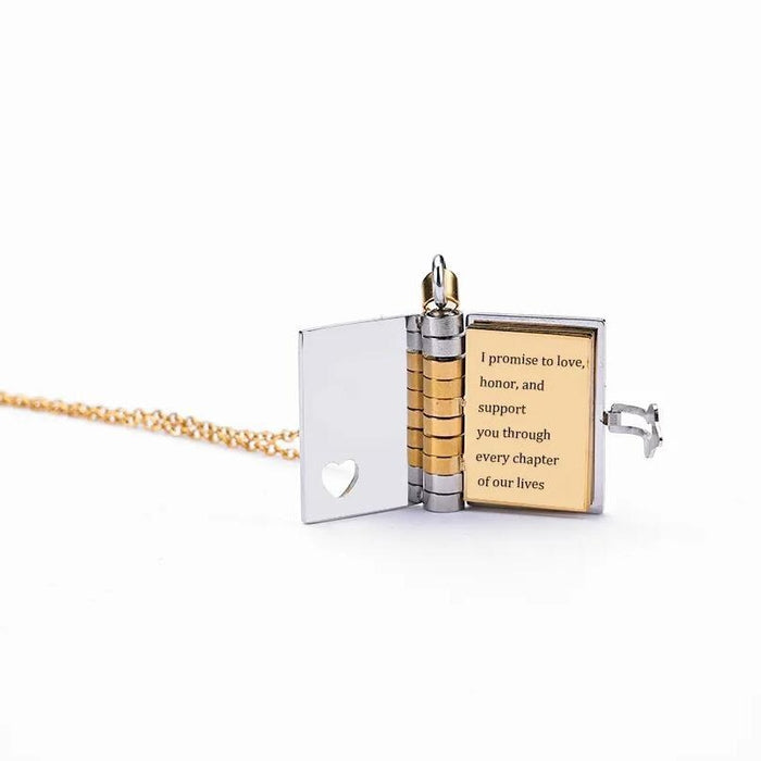 Personalized Silver Petite Book Locket Necklace Pendant Charm Message Necklace Bridesmaid Bridal Best Gift Keepsake Memory Gift for Her