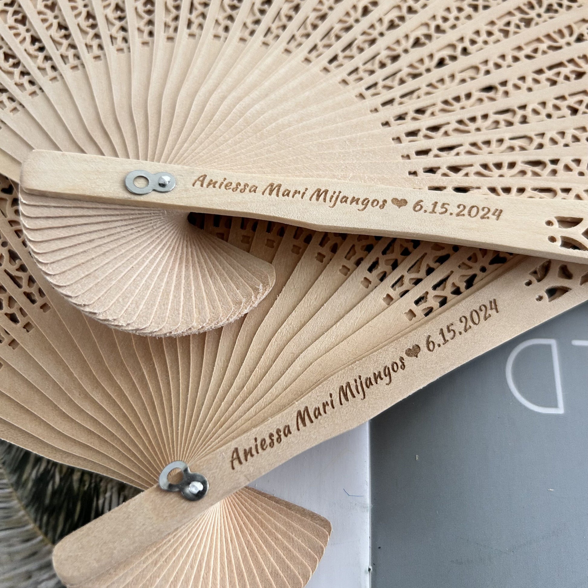 summer wedding fans