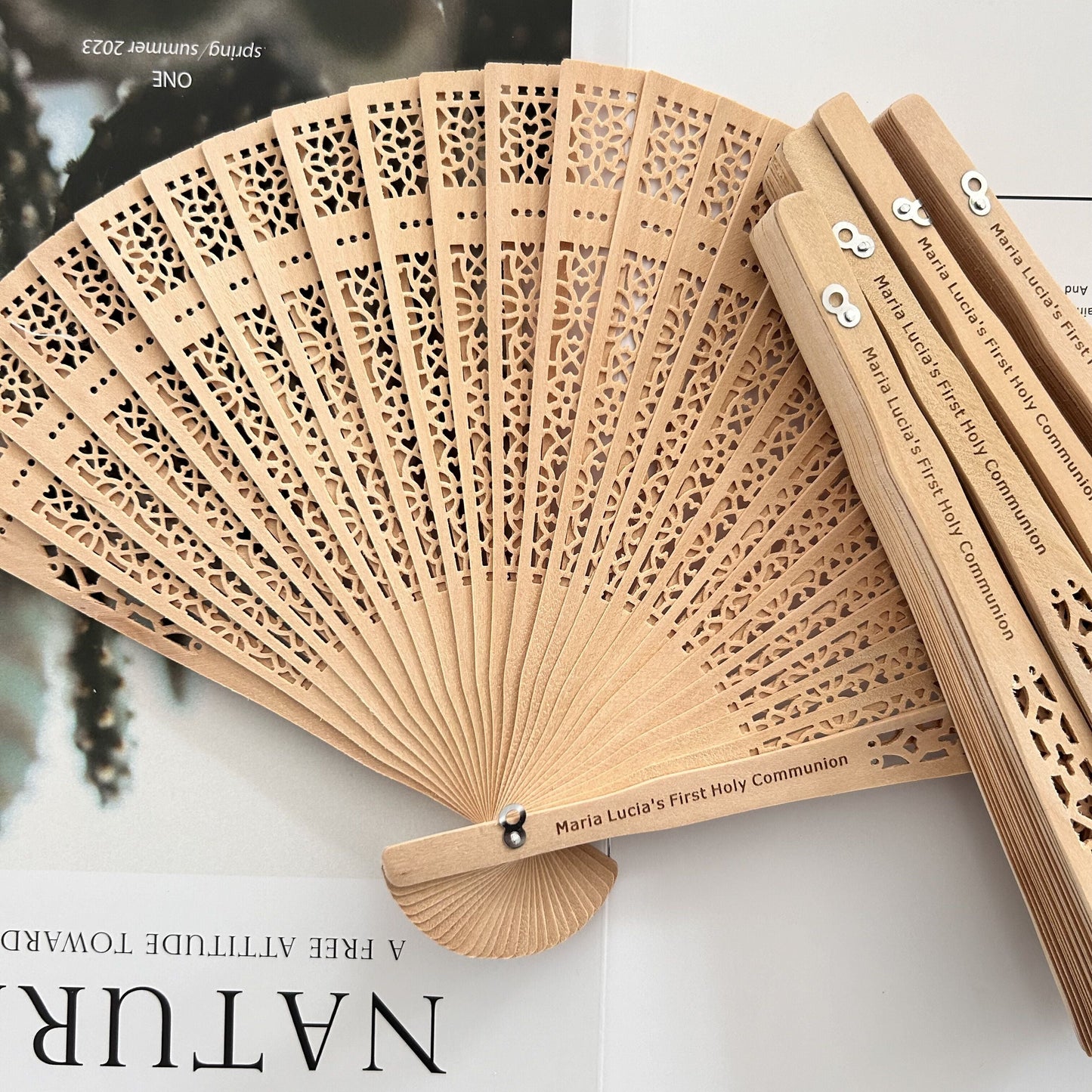 Wedding Rustic Sandalwood Fans Favors Personalized Hand Fans