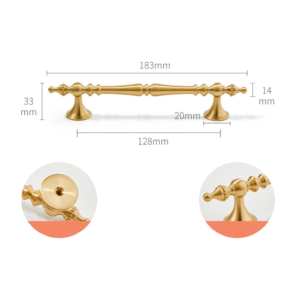 Vintage Solid Brass Gold Kitchen Cabinet Pulls