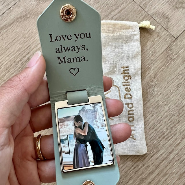 Valentine's Day Gift, Personalized Leather Photo Keychain, Drive Safe, First Time Mom Dad - Birthday, Anniversary