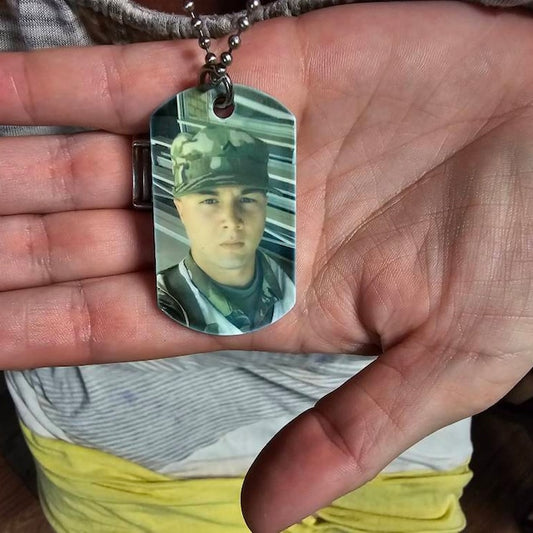 Photo Necklace • Photo Dog Tags • Photo Dog Tag • Gifts for Dad • Personalized Jewelry • Custom Jewelry • Stainless Steel Picture Dog Tags