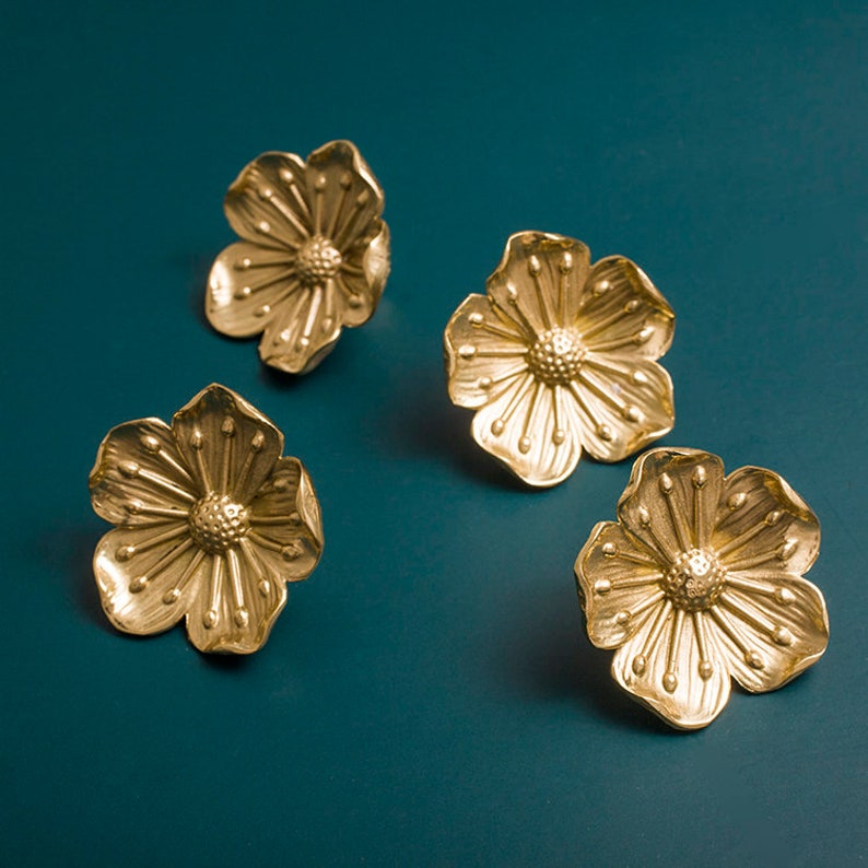 Retro copper flower Drawer Knobs/Cabinet Pulls