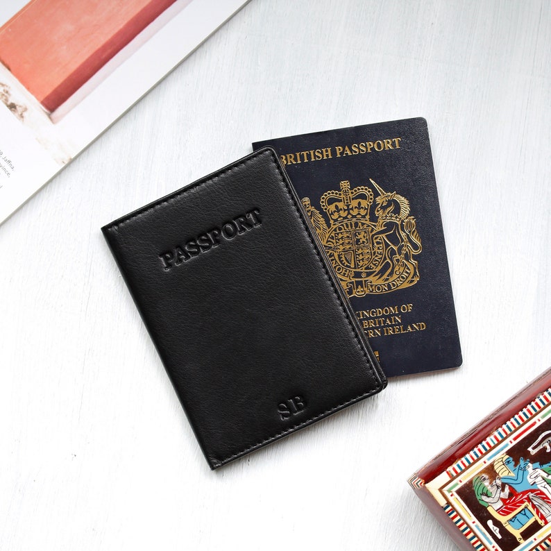 Personalised Leather Passport Cover Sleeve Wallet Travel Accessory Gift for Him & Her - Custom Travel Wallet Personalised Travel Gift