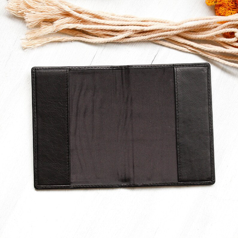 Personalised Leather Passport Cover Sleeve Wallet Travel Accessory Gift for Him & Her - Custom Travel Wallet Personalised Travel Gift