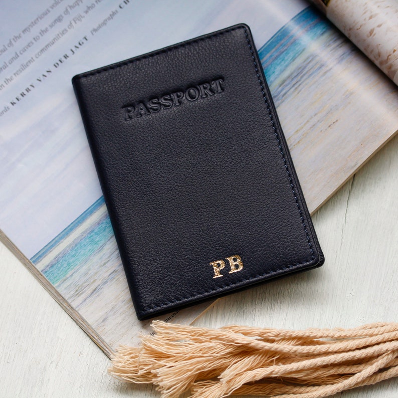 Personalised Leather Passport Cover Sleeve Wallet Travel Accessory Gift for Him & Her - Custom Travel Wallet Personalised Travel Gift