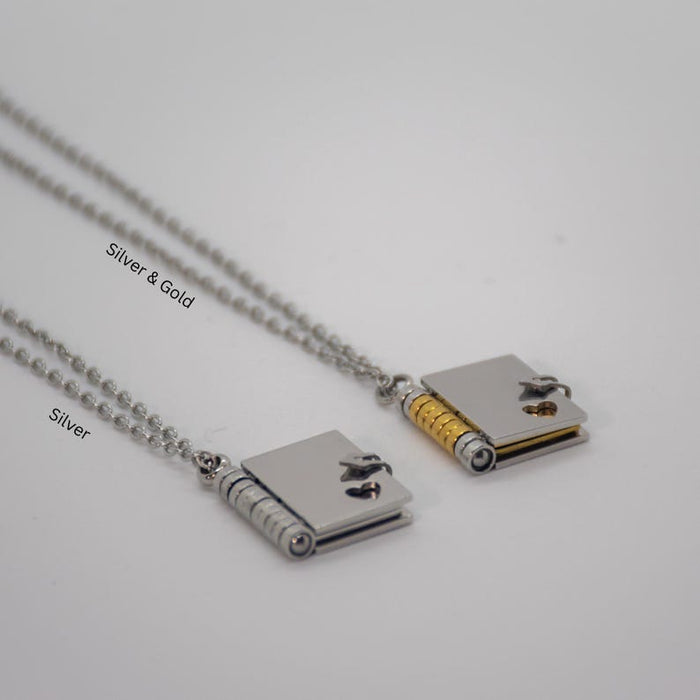 Personalized Silver Petite Book Locket Necklace Pendant Charm Message Necklace Bridesmaid Bridal Best Gift Keepsake Memory Gift for Her