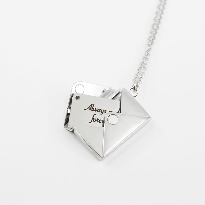 Personalized Secret Message Envelope Locket Necklace, Hidden Message Necklace, Love Letter Necklace, Valentine's Gift, Locket Necklace