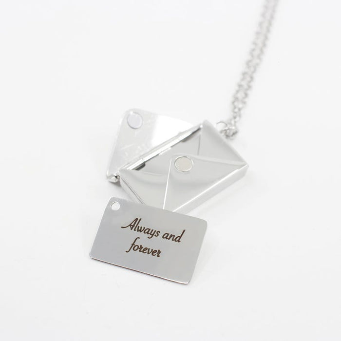 Personalized Secret Message Envelope Locket Necklace, Hidden Message Necklace, Love Letter Necklace, Valentine's Gift, Locket Necklace
