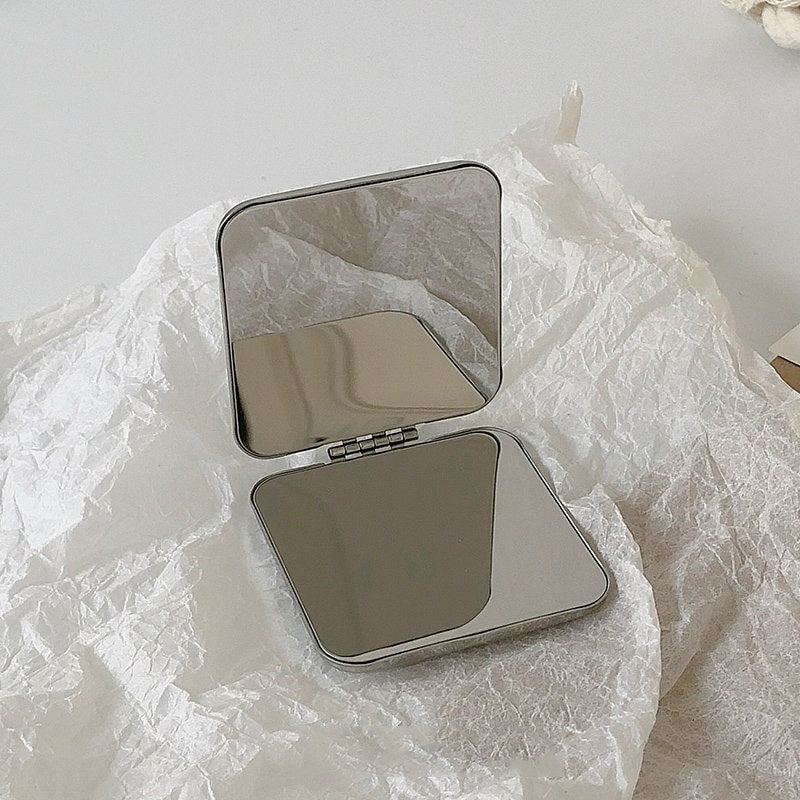 Personalized Engraved Silver Compact Mirror Favor