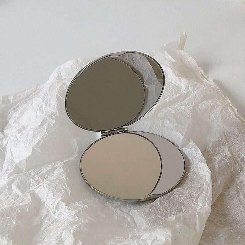 Personalized Engraved Silver Compact Mirror Favor