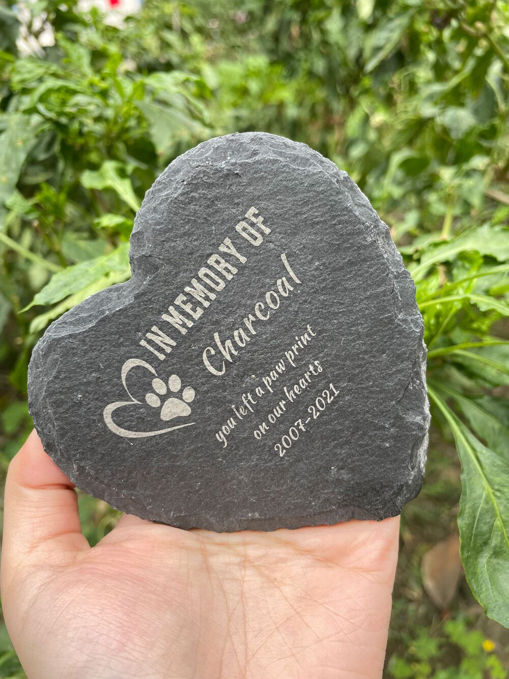 Engraved Pet Memorial Stone, Custom Dog Cat Memorial Plaque