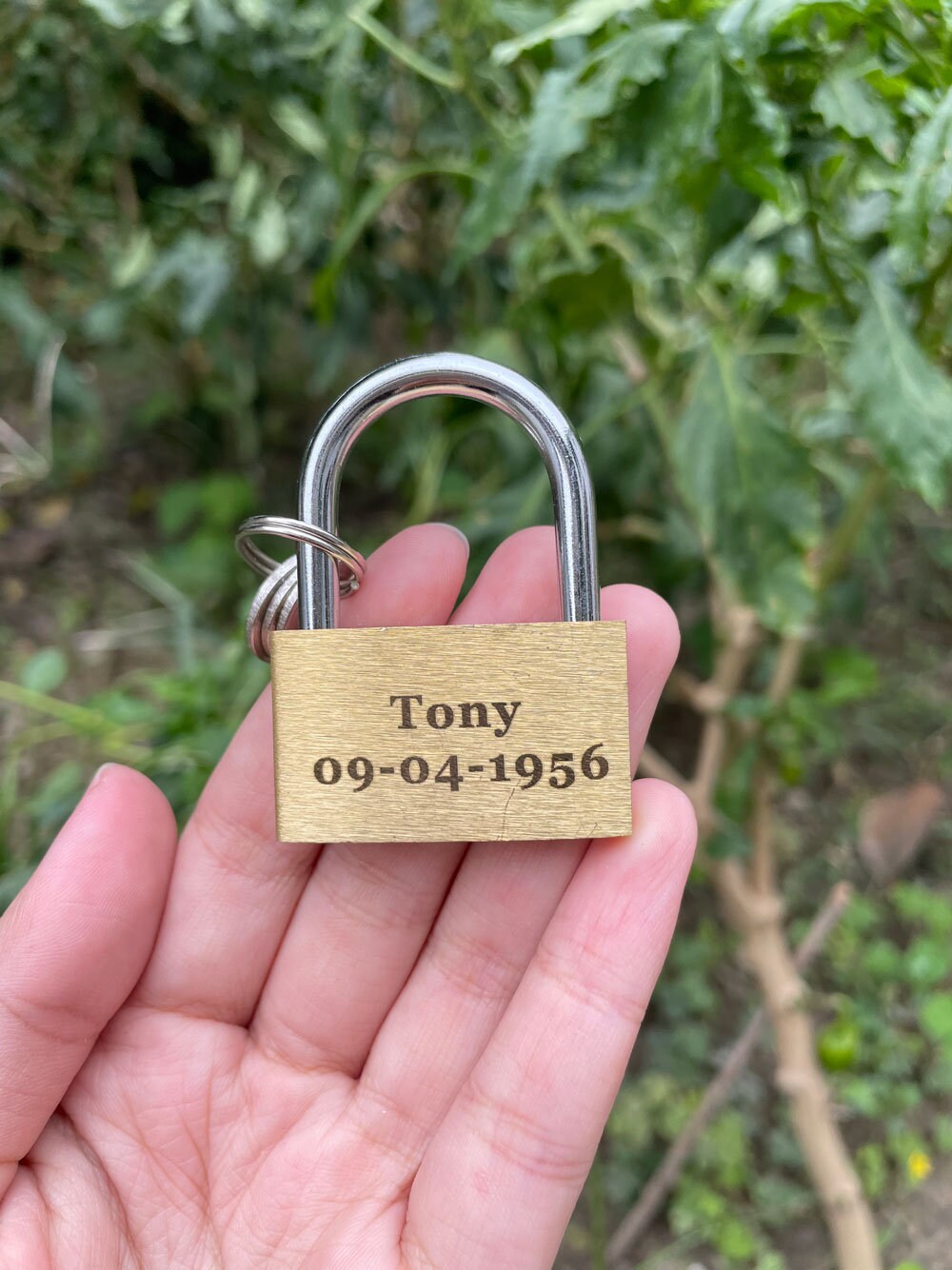 Personalized Brass Keyed Small Padlock Love Lock