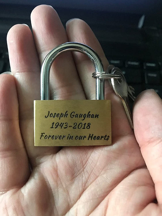 Personalized Brass Keyed Small Padlock Love Lock