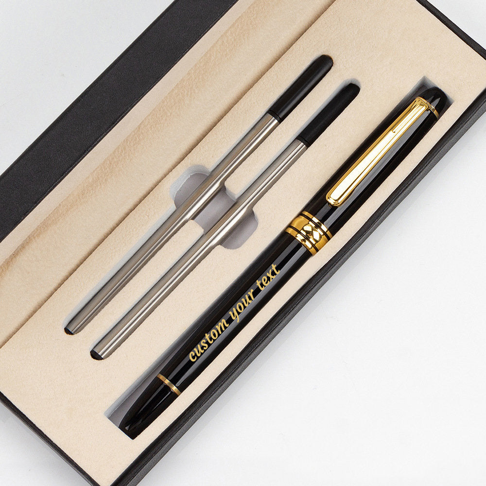 Personalized Laser Engraved Ballpoint Pen(Gift Box Optional), Custom Engraved Pen-Black Refill