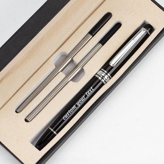 Personalized Laser Engraved Ballpoint Pen(Gift Box Optional), Custom Engraved Pen-Black Refill