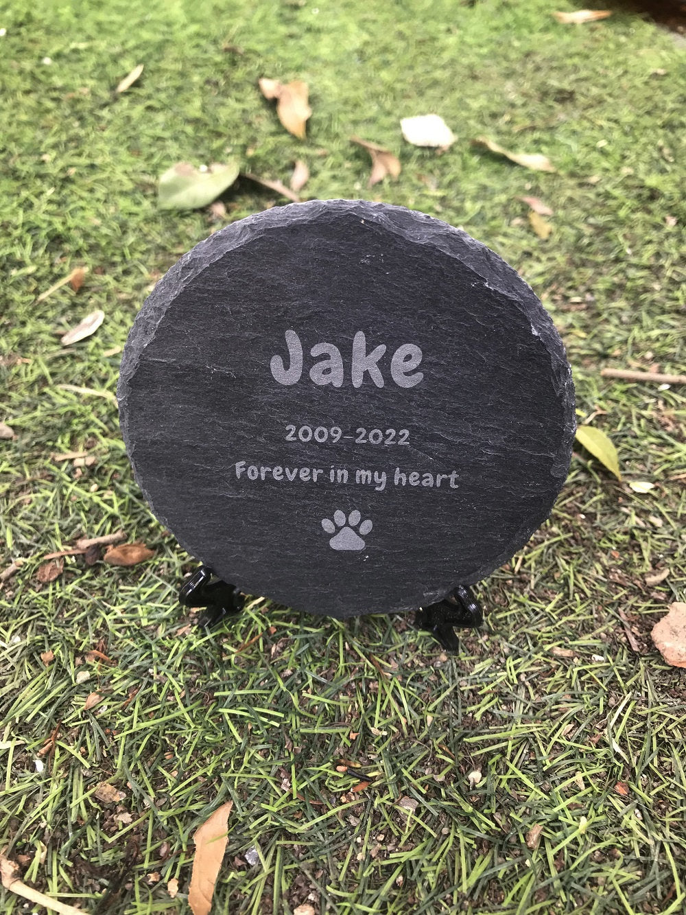 Engraved Round Rock with Pets Name, Pet Loss Gift