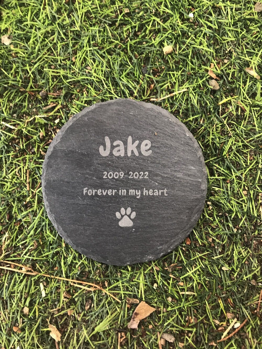 Engraved Round Rock with Pets Name, Pet Loss Gift