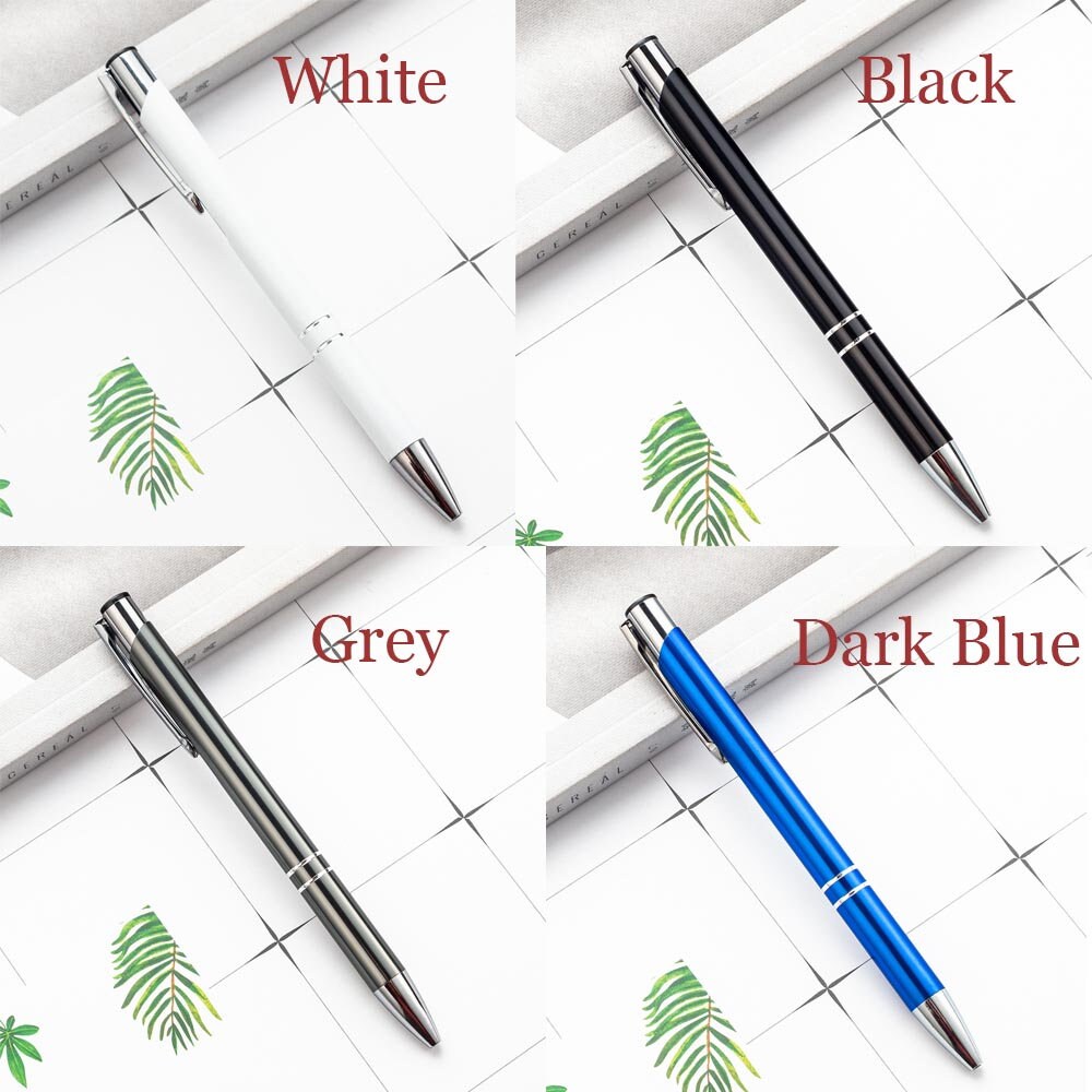 10 Colors Personalized Metal Business Pens, Custom Laser Engraved Ballpoint Pens