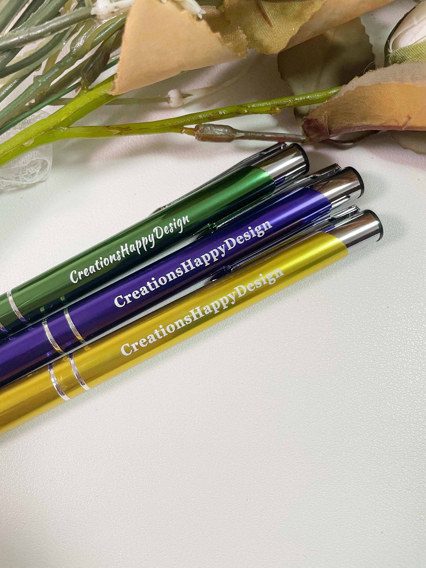 10 Colors Personalized Metal Business Pens, Custom Laser Engraved Ballpoint Pens