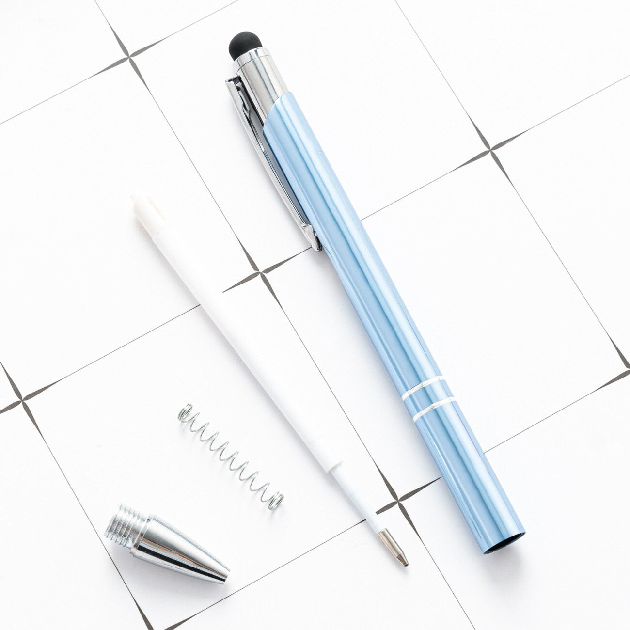 Personalized Metal Ballpoint Pen, Soft Black Ink with Stylus Tip