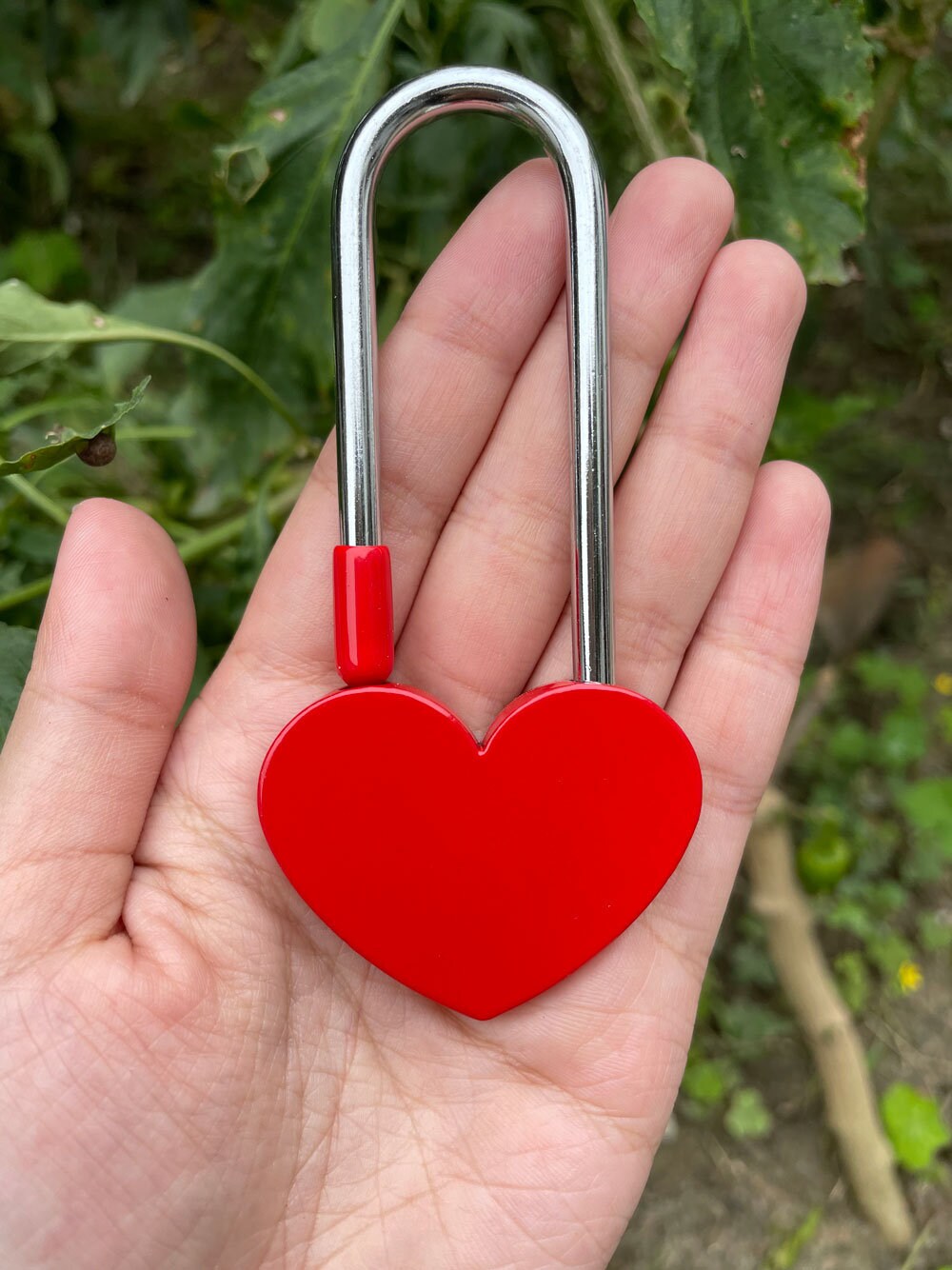 Personalized Red Love Lock - Heart Shape Love Lock, Paris Padlock