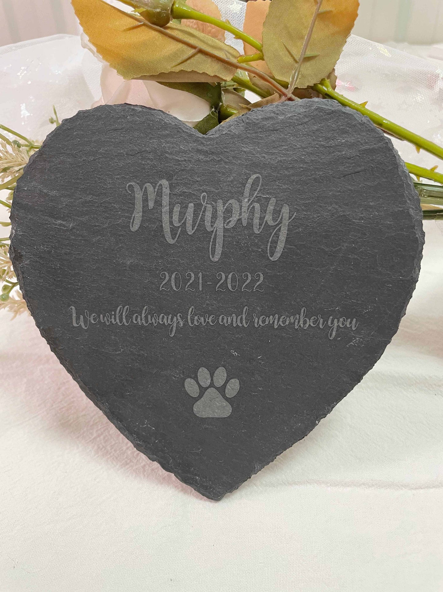 6" Personalized Pet Memorial Stone,  Custom Engrave Dog Cat Memorial Plaque