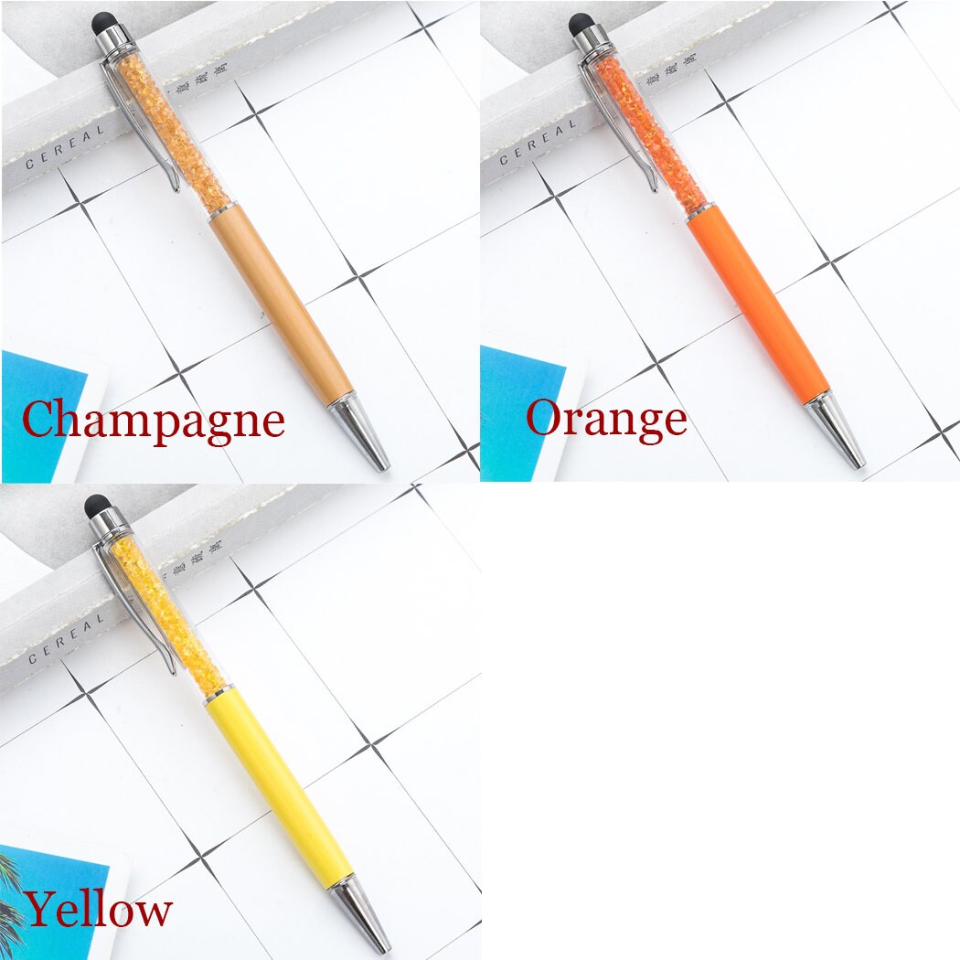 Personalized Crystal Pens with Stylus, Metal Gem Pen