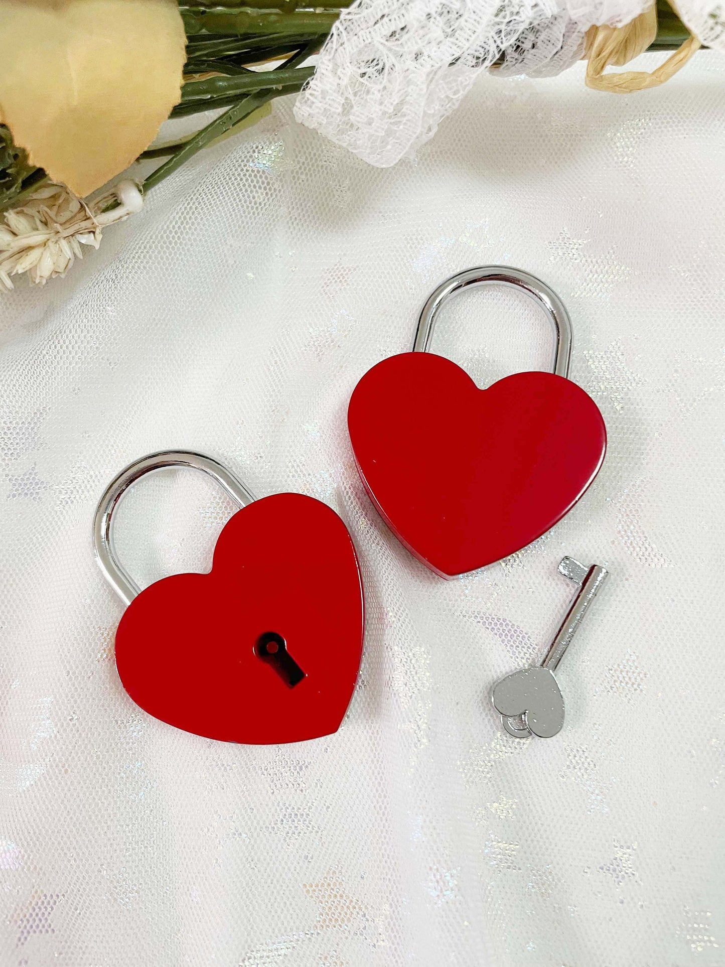 Personalised Red Heart Padlock, Custom Love Padlock