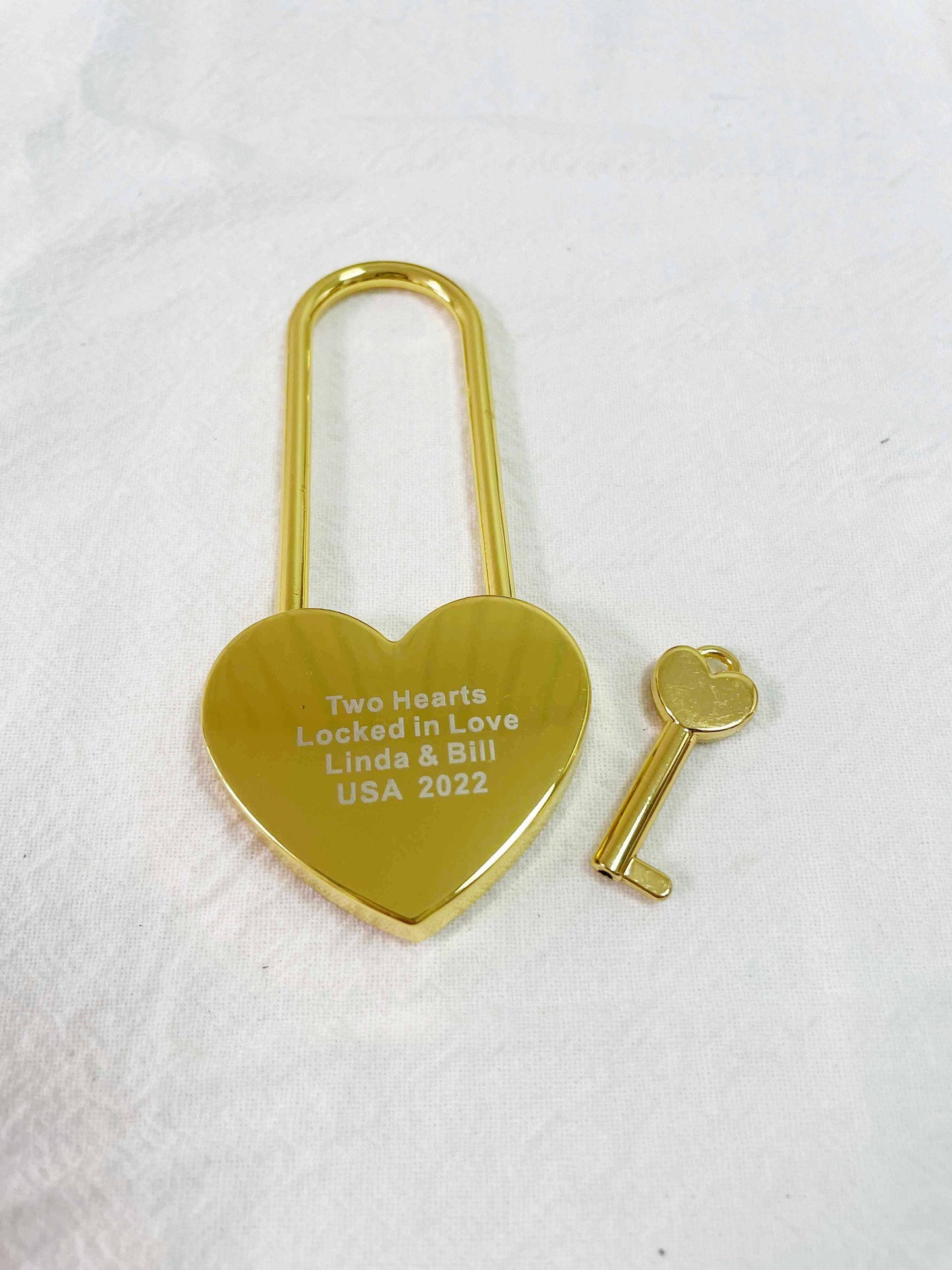 Customized Engagement Gold Love Lock, Paris Padlock