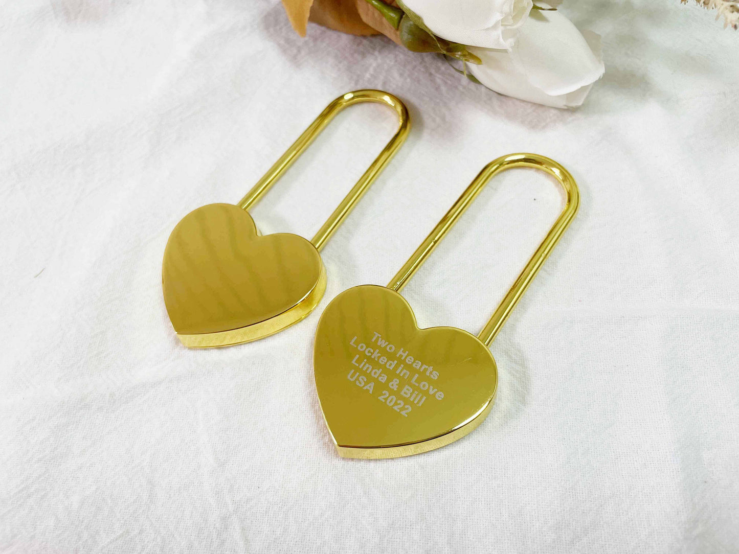 Customized Engagement Gold Love Lock, Paris Padlock